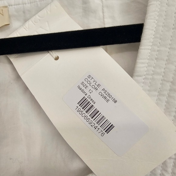 Ulla Johnson Isadora Dress Cowrie White Fit Flare Size 12 100% Cotton Resort NWT - Picture 11 of 11